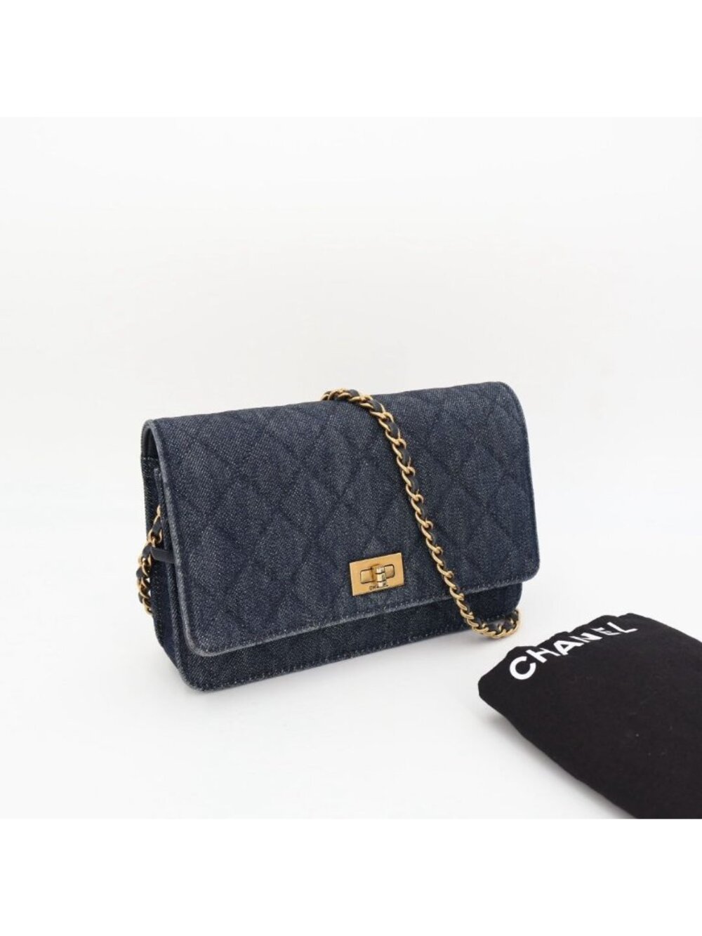 Chanel Wallet with Chain 2.55 Denim
